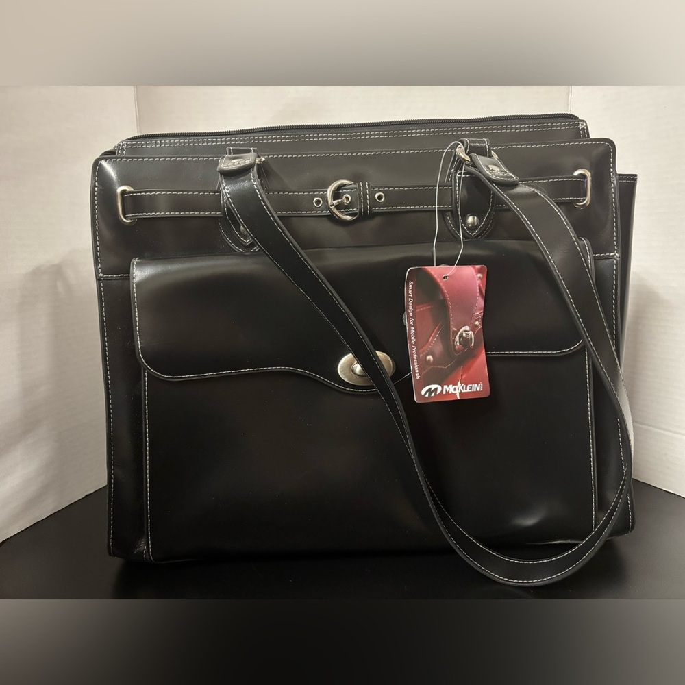 McKleinUSA Joliet Black Leather Tote